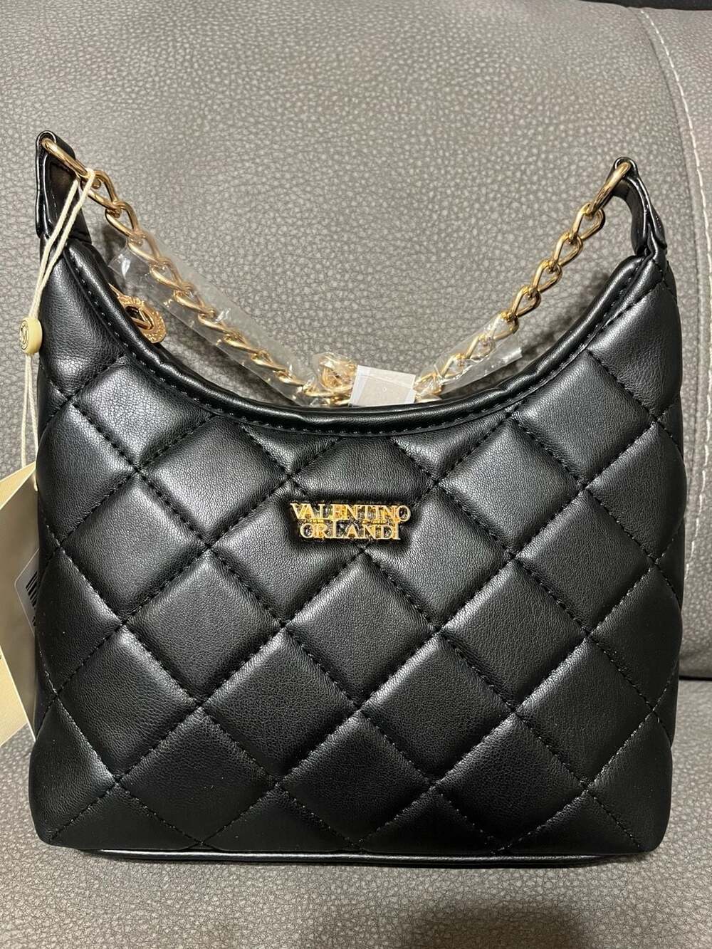 Valentino Orlandi Quilted Black Matte Vegan Leather Shoulder Bag VOSB-008
